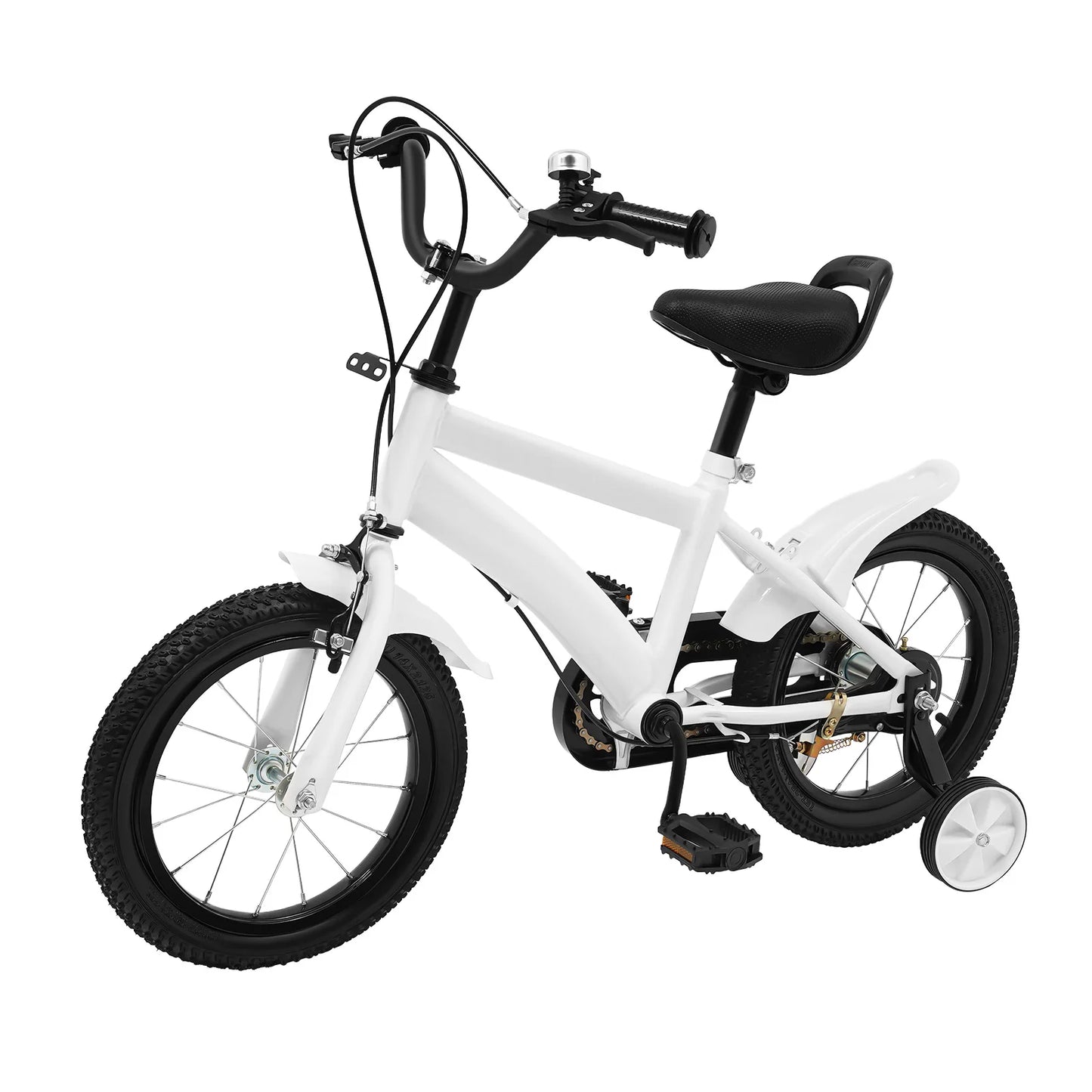 High-Safety Kids Bike 14" - Adjustable Height + Parent Handle + Mudguards (Learning Bicycle Boys/Girls) Yellow/Blue/Red/White