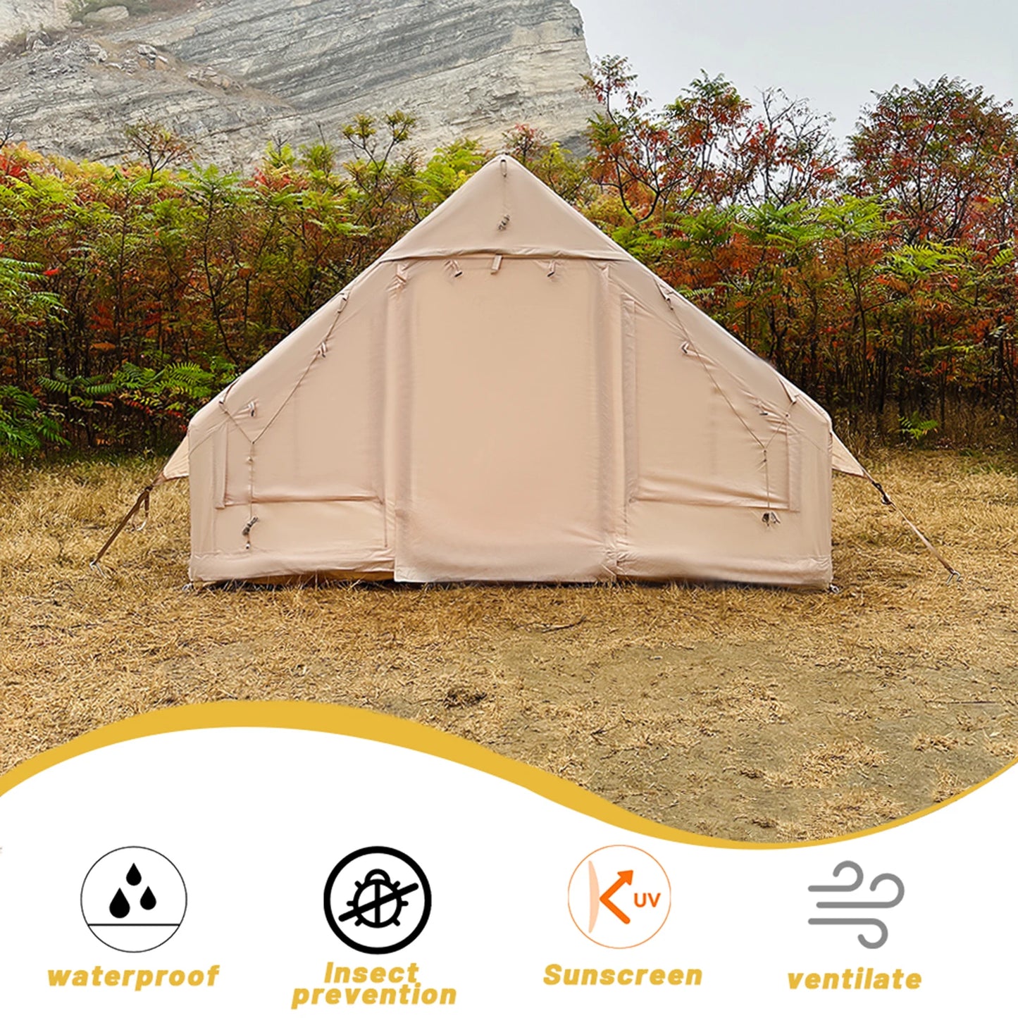 Inflatable Camping Tent Easy Setup Waterproof Windproof Outdoor Self-Supporting blow up tent portable house hiking