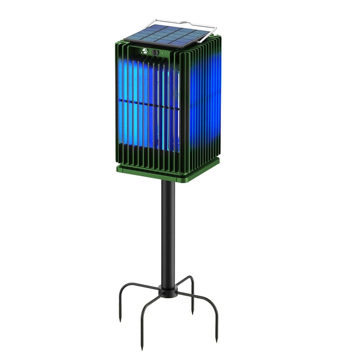 Solar Bug Zapper Outdoor Mosquito Zapper Cordless Waterproof Fly Zapper with Illuminated Light Ground Bracket