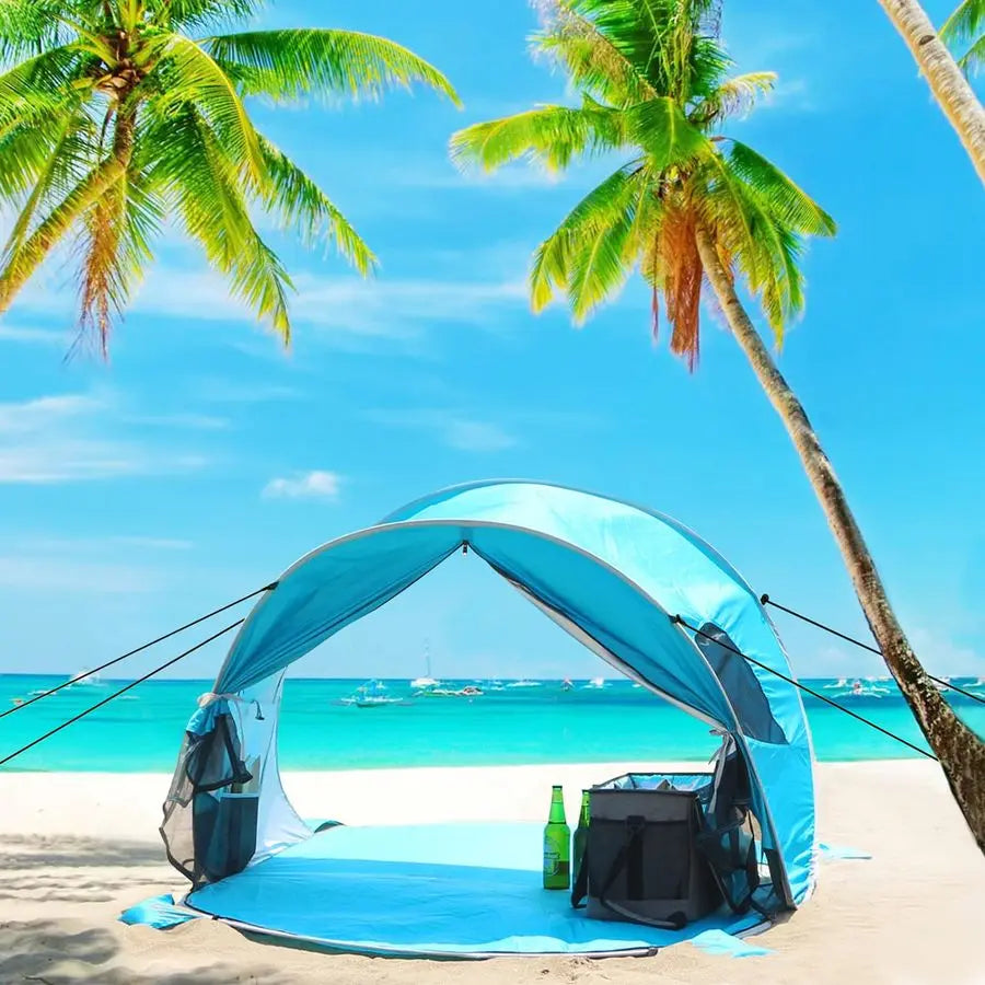 Pop up Beach Tent Sun Shelter with UPF50 UV Protection, Instant Easy Setup Popup Beach Shade Canopy for 3 Person, Portable amp F
