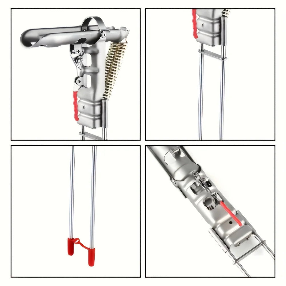 Automatic Spring Fishing Rod Holder, Adjustable Folding Stainless Steel, Ideal for Hands-Free Ground Fishing(2Pcs)