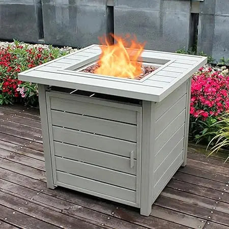 Sxyayi Propane Fire Pit Table Lid Lava Rock 50000 BTU