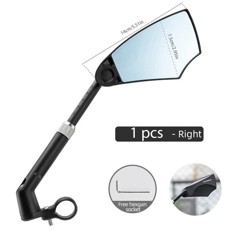 ROCKBROS Local Shipping Universal Bike Rearview Mirror 360° Adjustable Bicycle Mirror For Mountain Road Bike Motorcycle Mirror