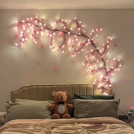 96LED cherry blossom tree light, DIY simulated cherry blossom bedroom decoration light, suitable for parties, restaurants, dance