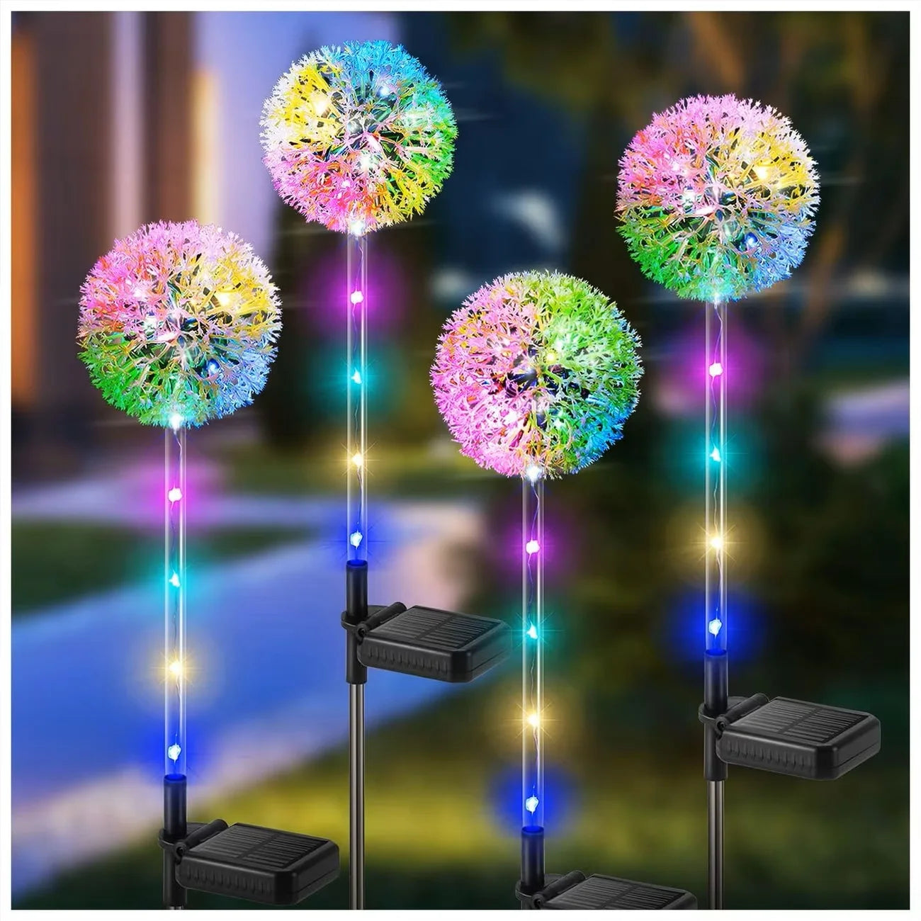 2/4 Pack Solar Garden Lights Outdoor Solar Dandelion Ground Plug-in light Garden Light LED Light Outdoor Solar Flower Light