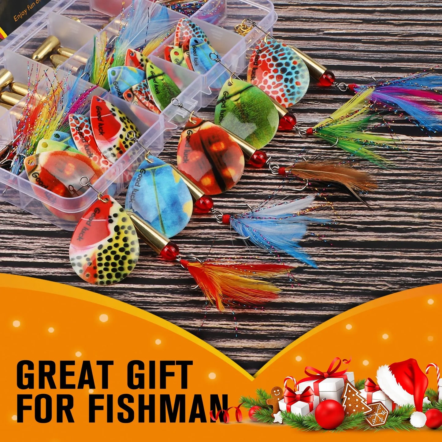 155pcs Fishing Lure Making Kit - DIY Inline Spinner Baits for Bass Fishing Trout Salmon Freshwater Gift for Men