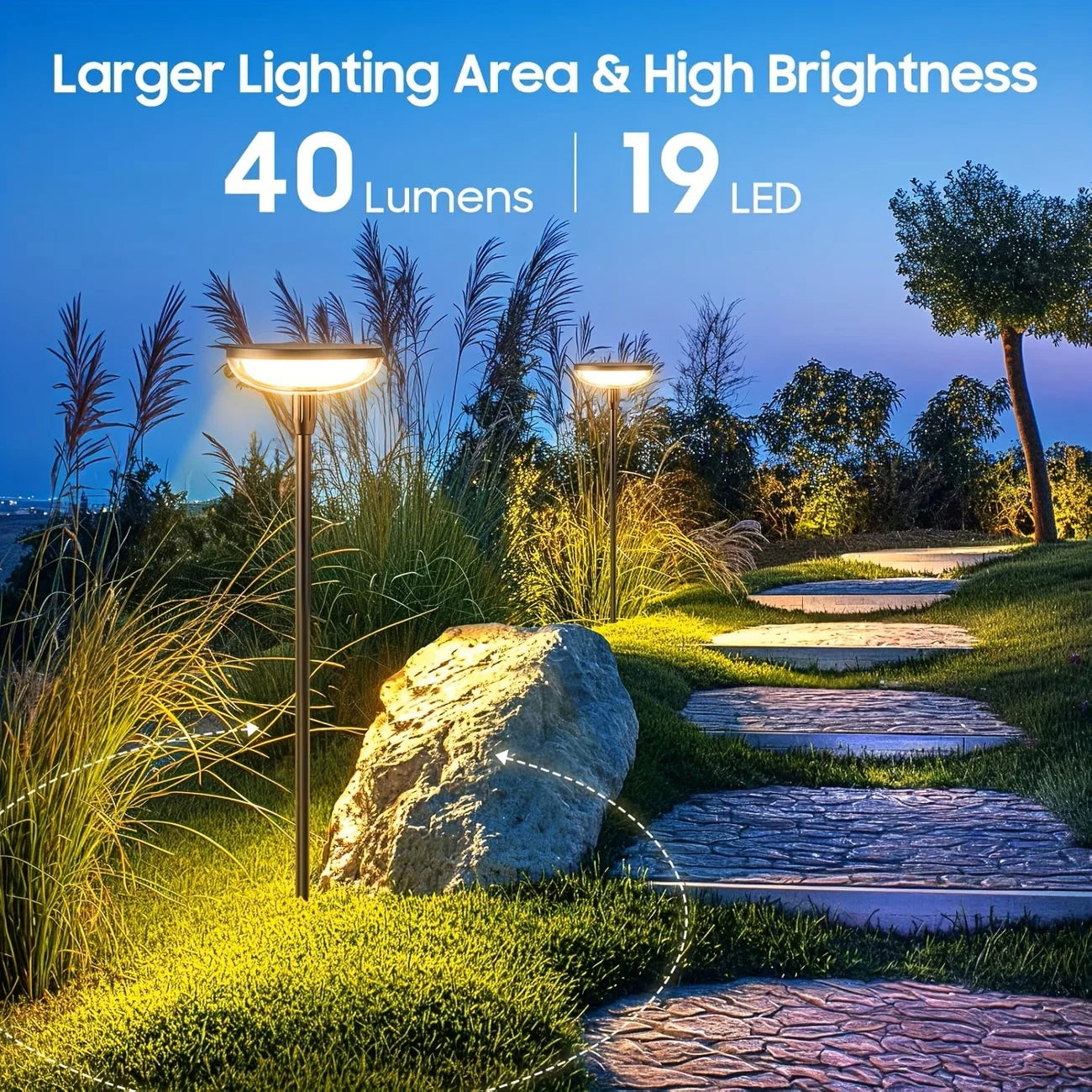 Solar Powered Pathway Lights Outdoor Garden Swaying Light IP65 Waterproof for Planter Flowers Landscape Lighting Decoration Warm