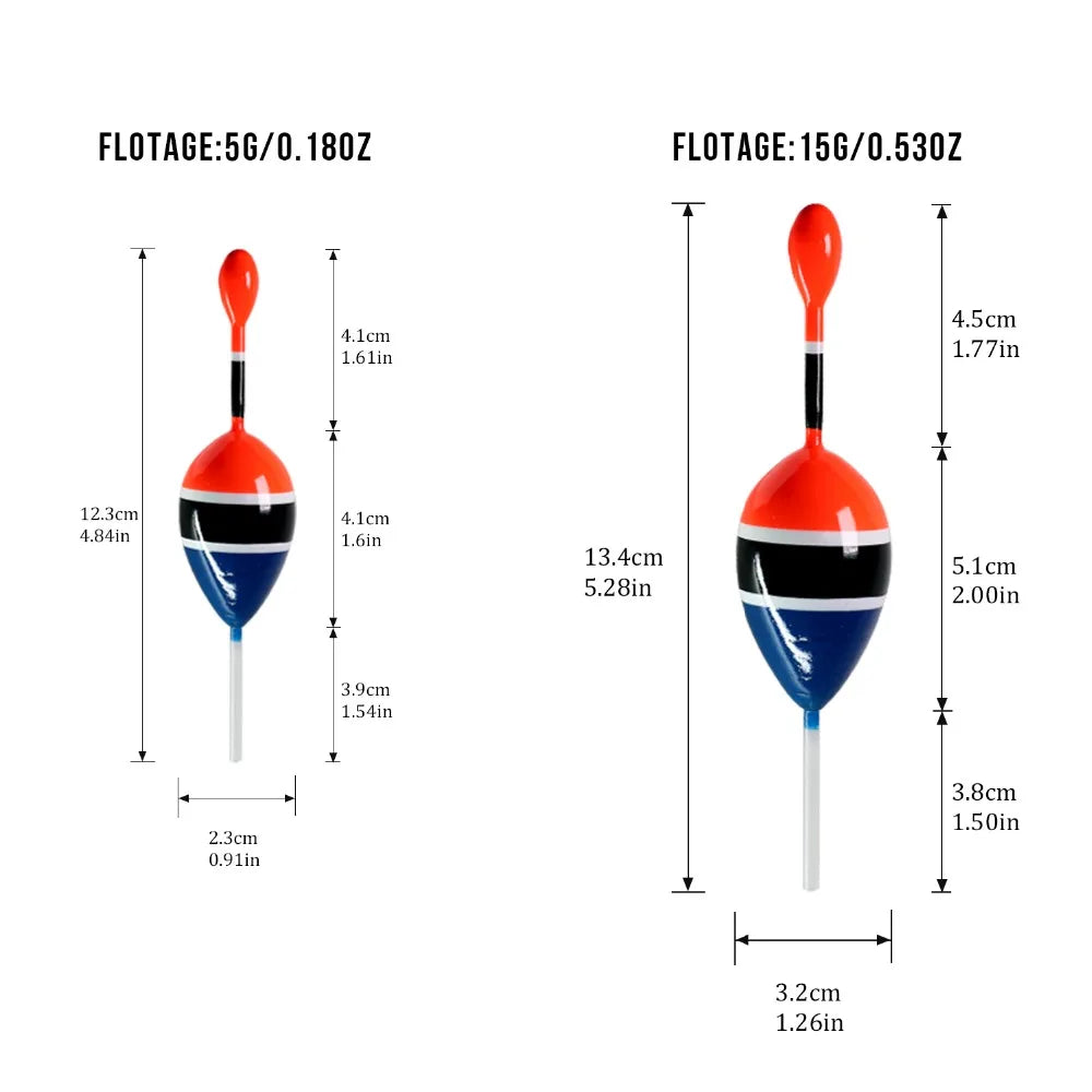 5pcs Fishing Float Slip Bobbers Balsa Wood Fishing Buoys 5g 15g Floatage Freshwater Sea Fishing Floats Bobber For Carp