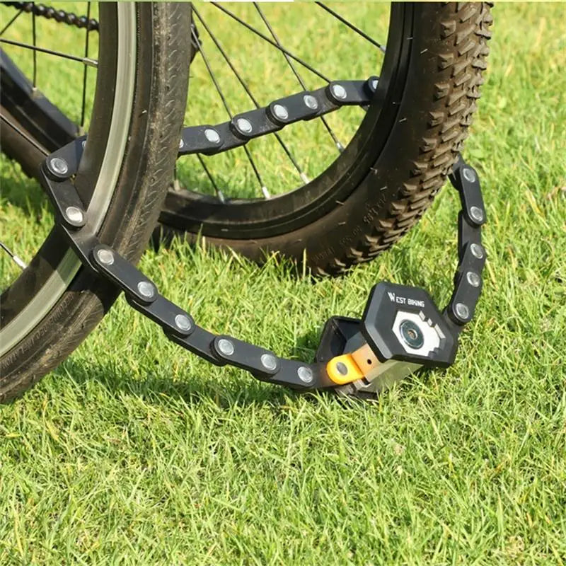 WEST BIKING Foldable Bicycle Lock Alloy Steel Anti-Theft Foldable Hamburg Lock High Security Anti-Theft E-Bike Chain Lock