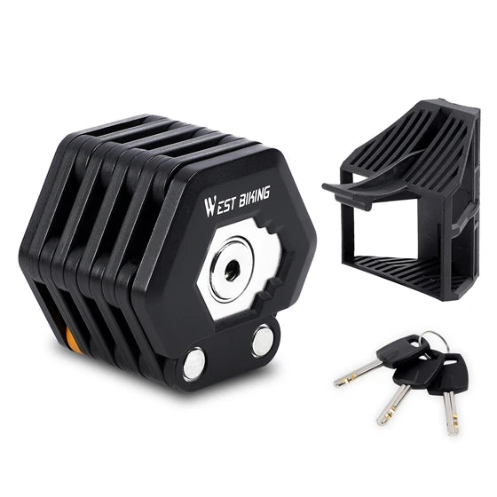 WEST BIKING Foldable Bicycle Lock Alloy Steel Anti-Theft Foldable Hamburg Lock High Security Anti-Theft E-Bike Chain Lock
