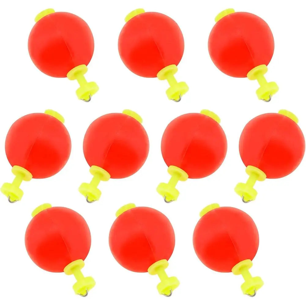 10pcs EVA Foam Fishing Bobbers with Snap-On Push Button, Round Floats Set, 0.98 Diameter
