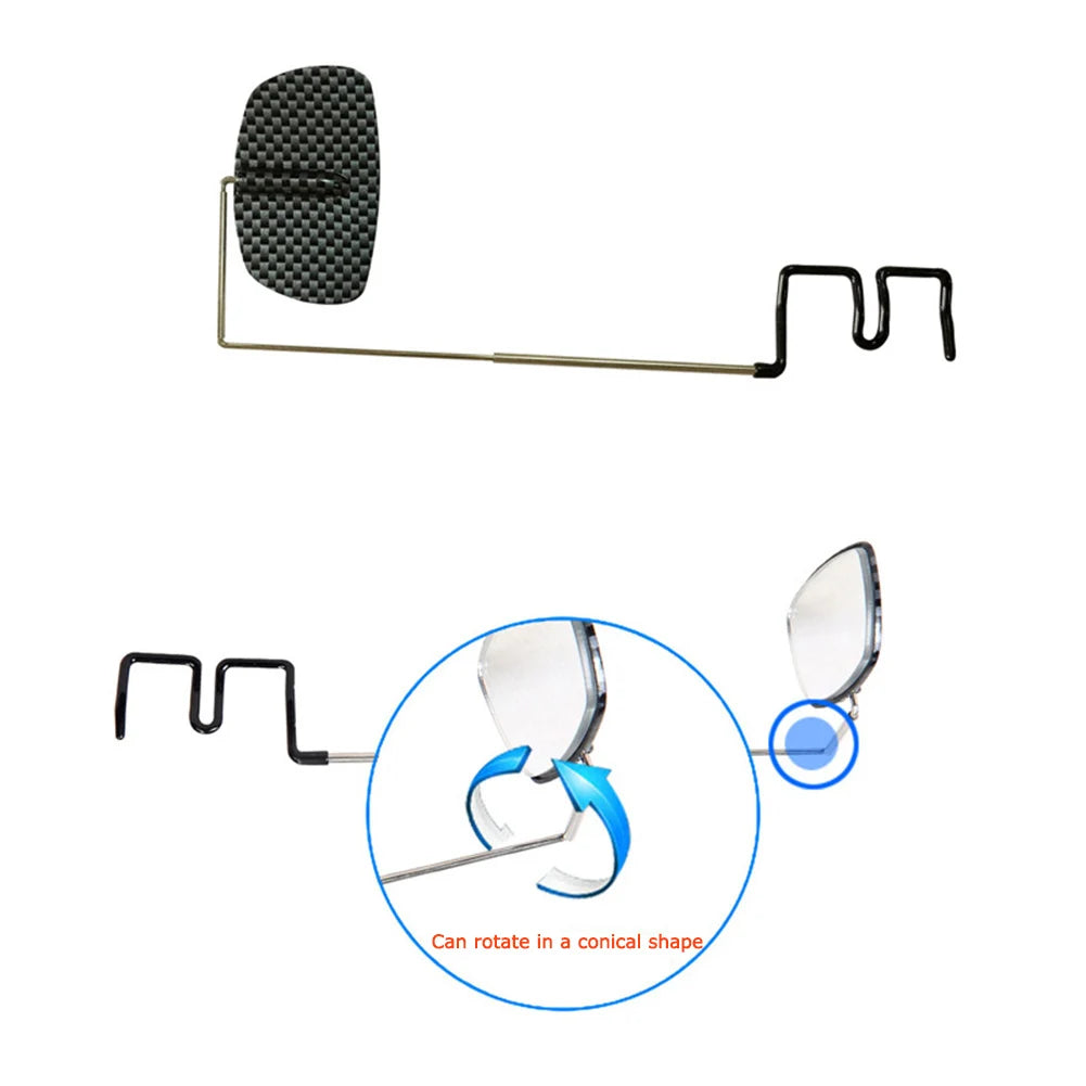 Bike Stainless Steel Bicycle Cycling Horse Riding Glass Mirror 360 Adjustment Rear View Mount Mirror Helmet Eyeglass Rear View