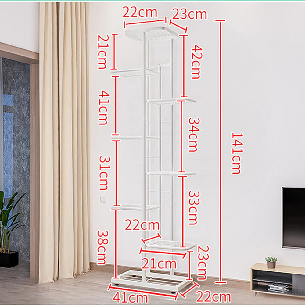 7/8 Tiers Garden Plant Stand, Metal Tiered Shelf Potted Plant Holder Flower Display Rack for Balcony Patio Indoor Outdoor Decor