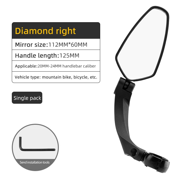 ROCKBROS Bike Mirror Handlebar Rear View Mirror Adjustable Wide Range Back Sight Reflector Cycling Mirrors Bicycle Accessories