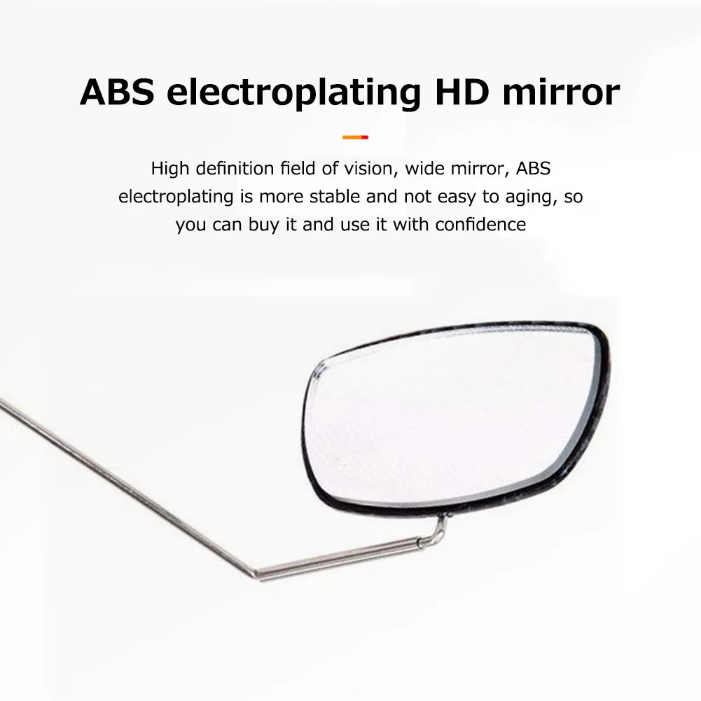 Bike Stainless Steel Bicycle Cycling Horse Riding Glass Mirror 360 Adjustment Rear View Mount Mirror Helmet Eyeglass Rear View