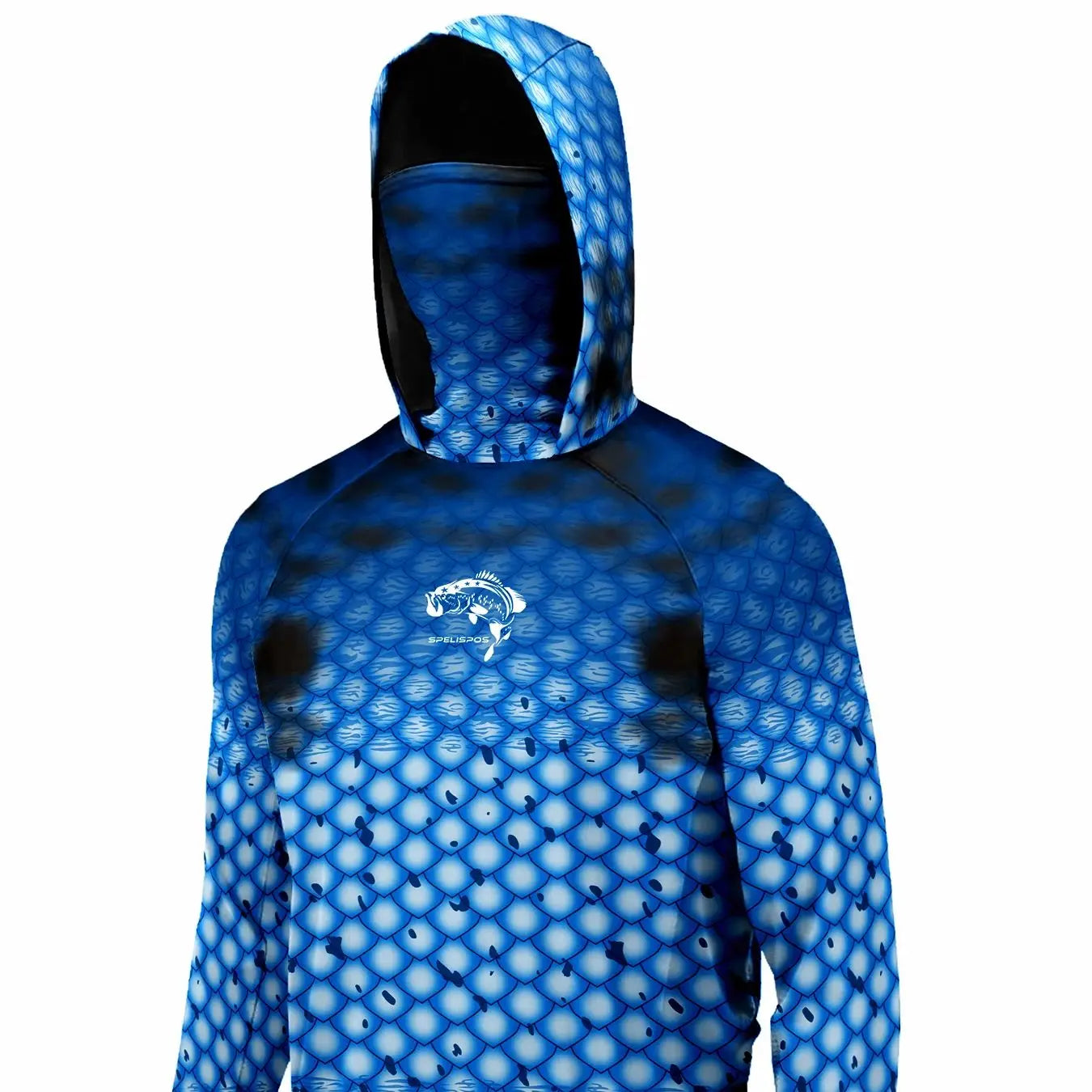 Men's Fishing Hoodie Shirt Long Sleeve with Mask, UV UPF 50+ Shirts Quick Dry, Lightweight & Breathable for Fishing, Beach, Lake