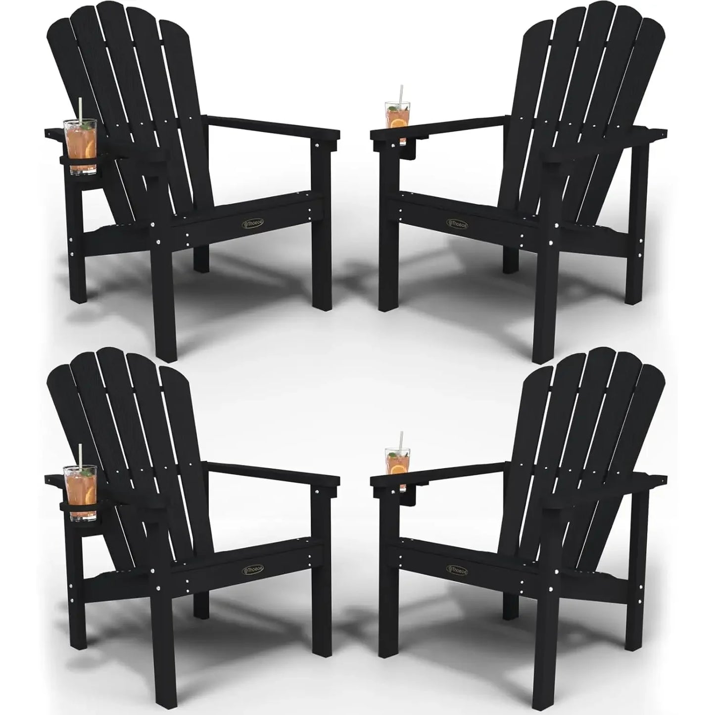 Stackable Adirondack Chair Set of 4, HDPE All-Weather Adirondack Chairs - Durable and Space Saving, Plastic Outdoor, Customized