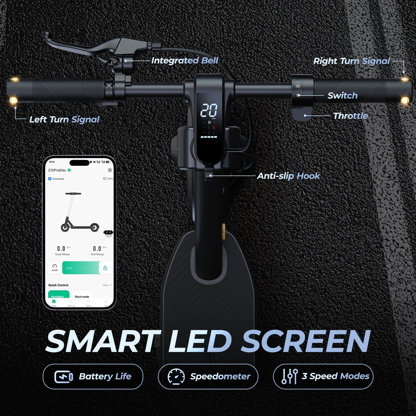 1000W/500W Electric Scooter 10/8.5 Inch 40/20 Mile Max Range Foldable E-scooter with Double Suspension APP Smart Control Scooter