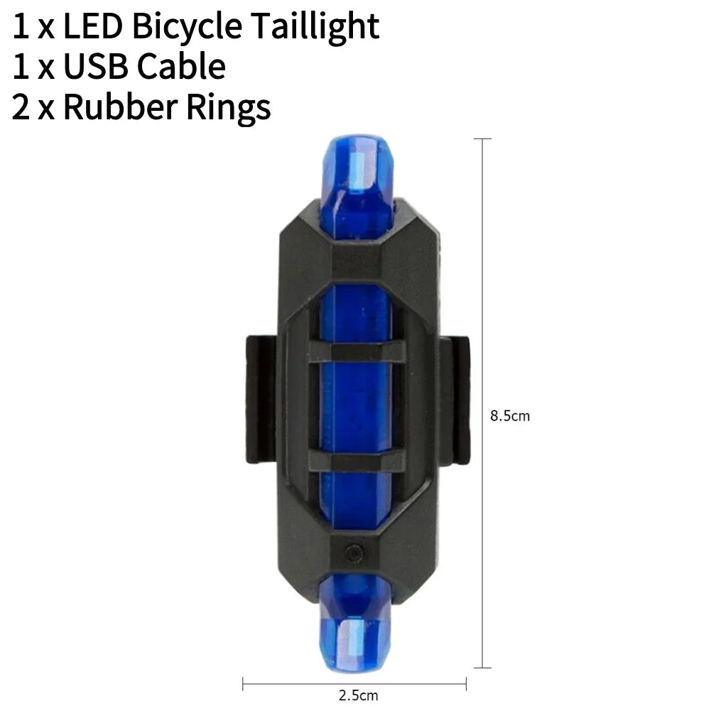 Bicycle Front & Rear Light Set Bicycle Head Light IPX4 Waterproof Bike LED Flashlight USB Rechargeable Cycling Accessories