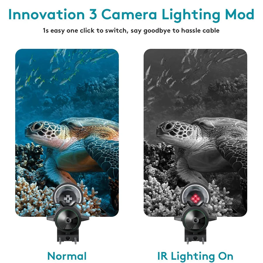 FourQ Underwater Fishing Camera,Fishing Camera Ice vexilar Fish find 5nch Hd LCD Display Underwater W/ 10000mah Li-Battery,100ft