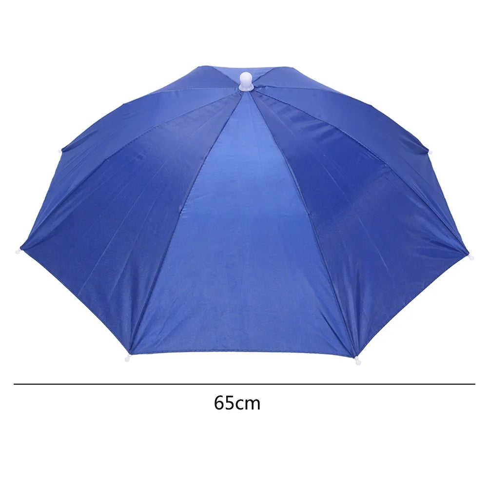 55/69/77/95cm Outdoor Fishing Caps Rain Umbrella Hat Foldable Fishing Sunshade Headwear Cap Waterproof Camping Beach Fishing Hat