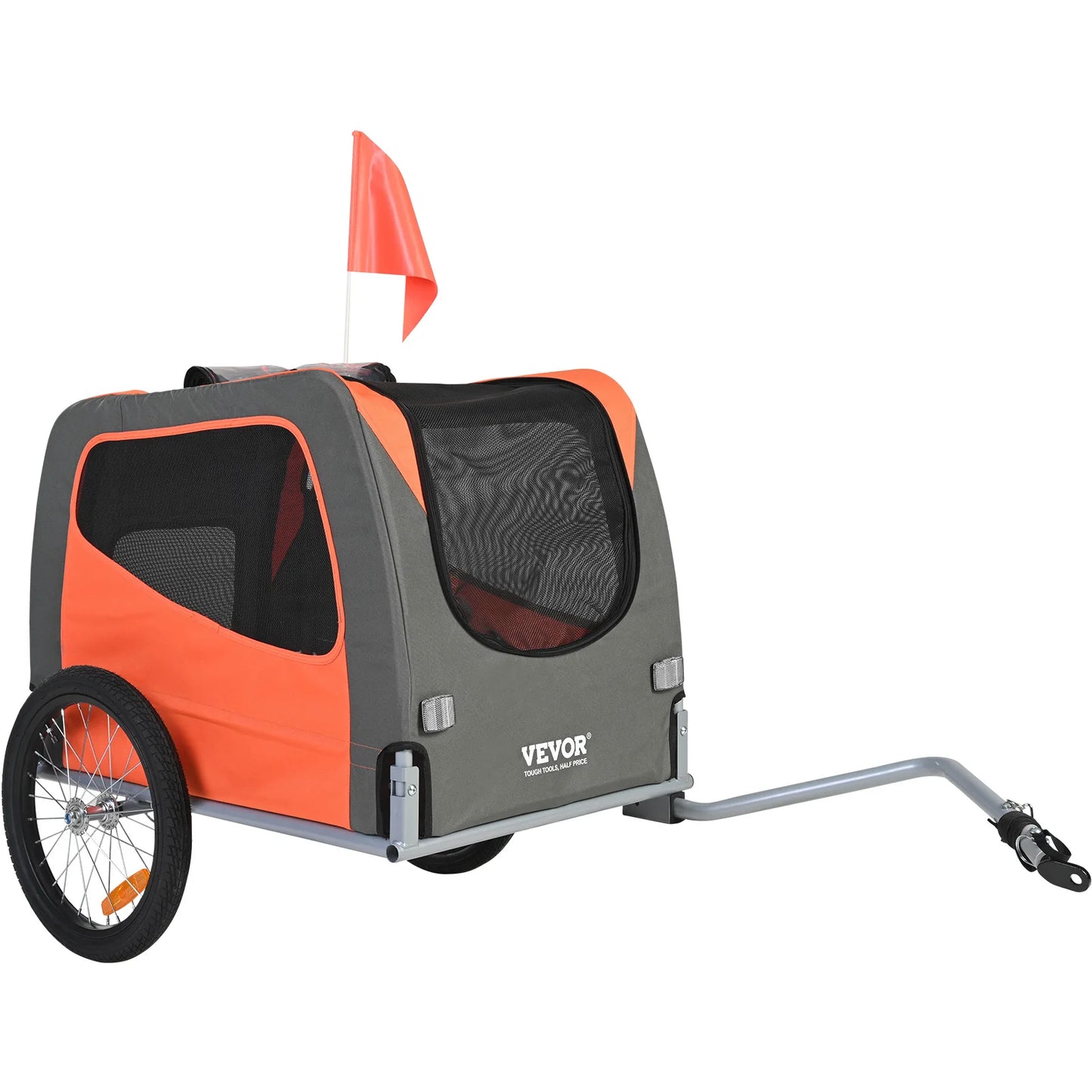 SucceBuy 66 lbs Pet Cart Bicycle Carrier Dog Bike Trailer with Folding Frame,Wheels Coupler Reflectors Flag for Dogs Accessories