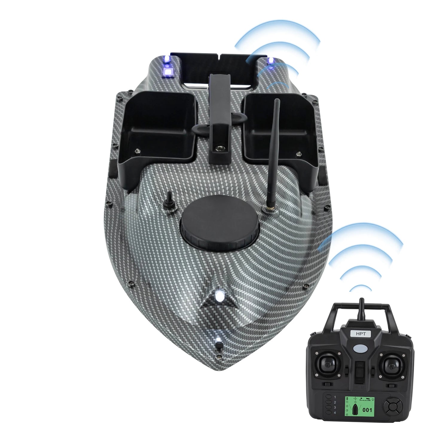 16 Positioning GPS Fishing Bait Boat with 2 Batteries| Portable Rechargeable Bait Boat | 2kg Load Remote Control Bait Thrower
