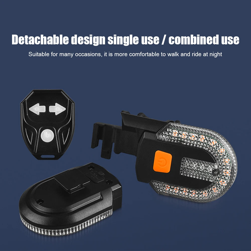 Bicycle Turn Signal Light Wireless Remote Control Bike Rear Light USB Rechargeable Warning Cycling Light Bike Accessories