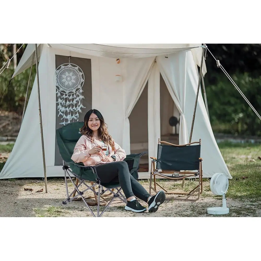 Extra-Large Padded Outdoor Camping Chair with Cooler, Cupholder, and Carry Bag