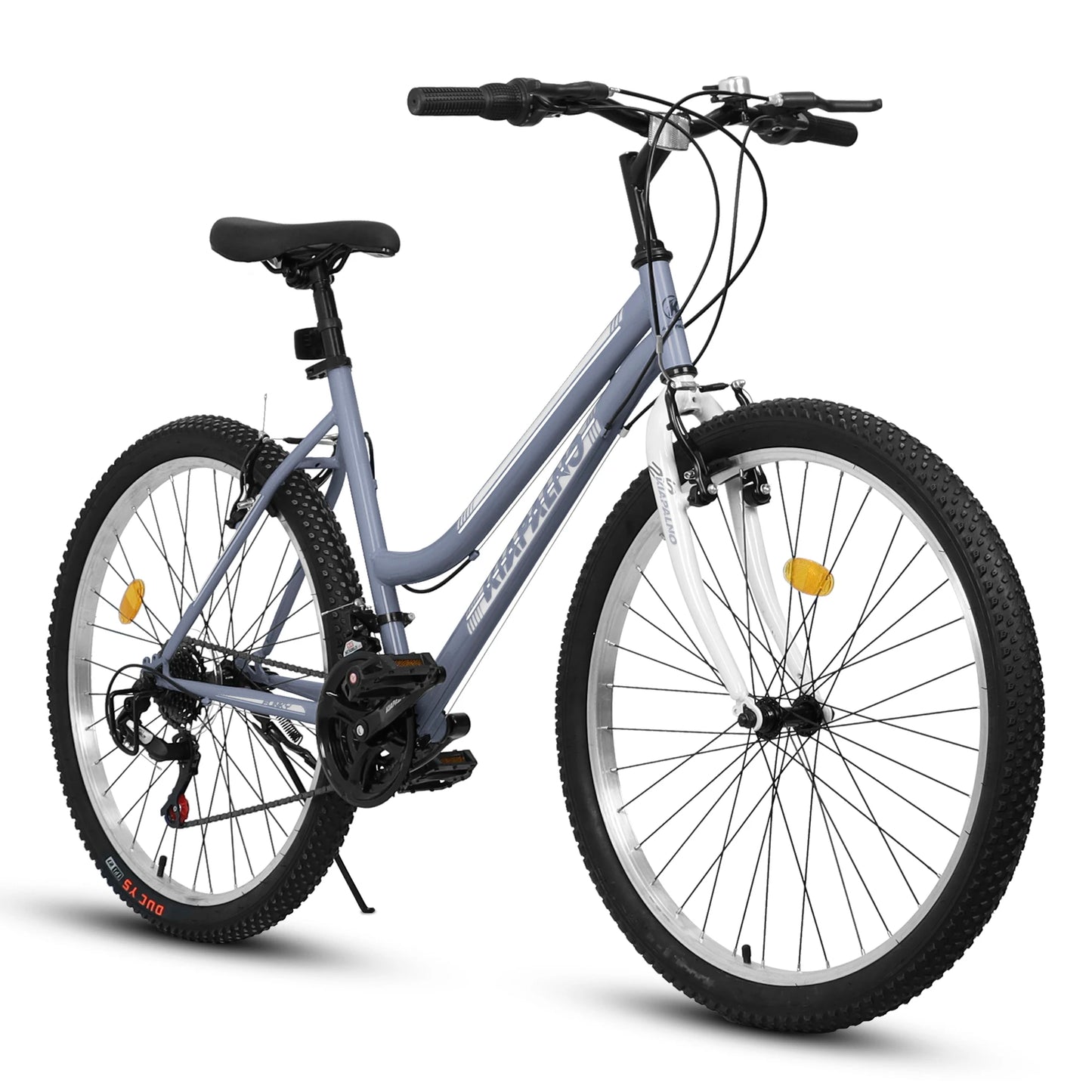 Ecarpat Womens Girls 24 26 Inch Mountain Bike, 21 Speed Outdoor Cycling Bike, Womens' Bicycles V-Brake High Carbon Steel Frame