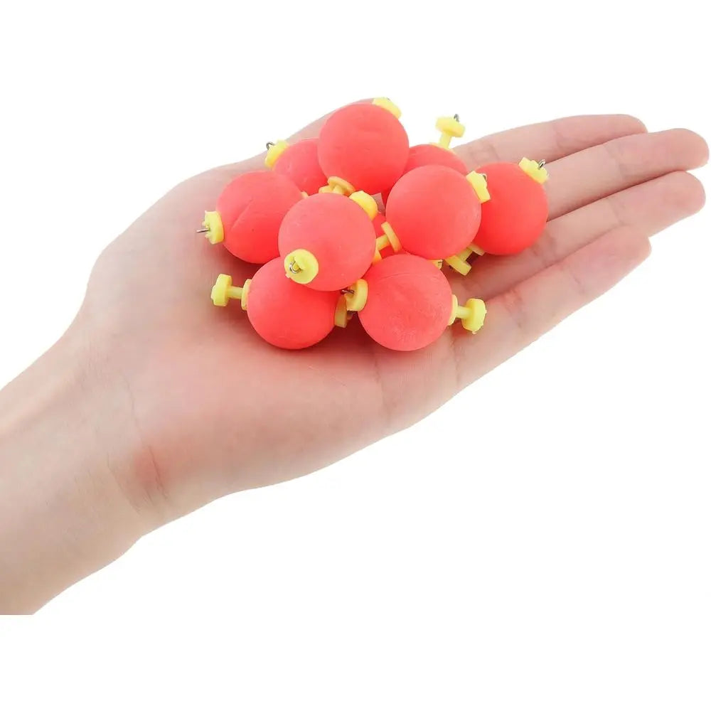 10pcs EVA Foam Fishing Bobbers with Snap-On Push Button, Round Floats Set, 0.98 Diameter