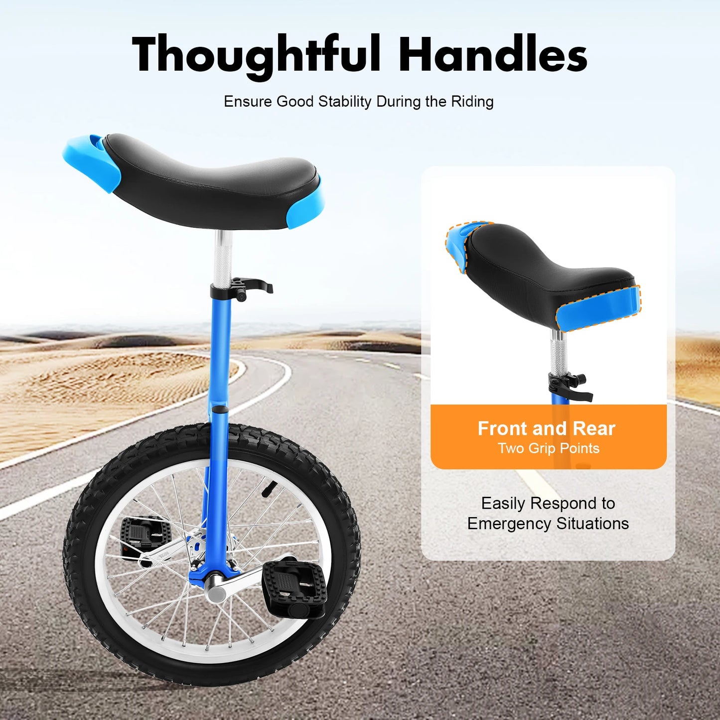 Outdoor Wheel Unicycle, Height Adjustable One-Wheel Balance Bike