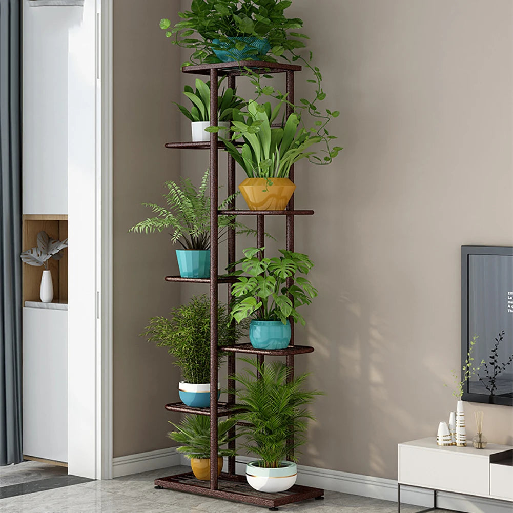 7/8 Tiers Garden Plant Stand, Metal Tiered Shelf Potted Plant Holder Flower Display Rack for Balcony Patio Indoor Outdoor Decor