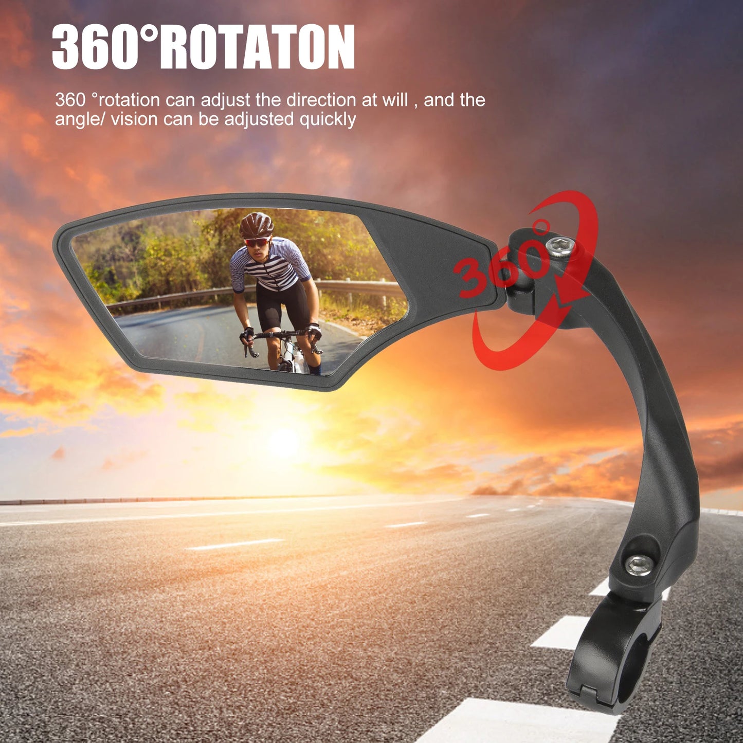 Bicycle Rearview Mirror Right/Left Wide Range Rearview Mirror HD Glass Lens Adjustable Angle Reflector Cycling Wide Range Mirror