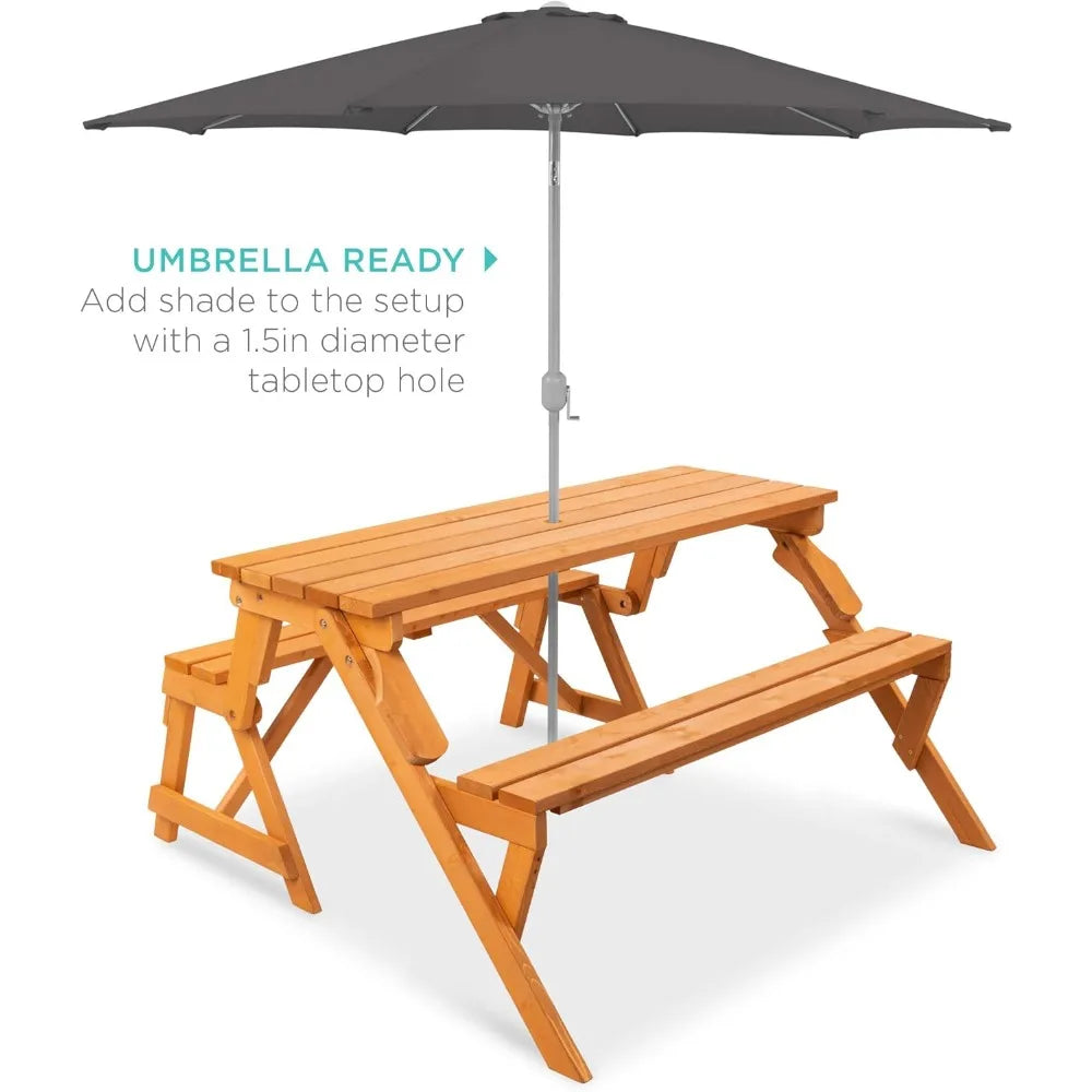 Best Choice Products 2-In-1 Transforming Outdoor Picnic Table Bench