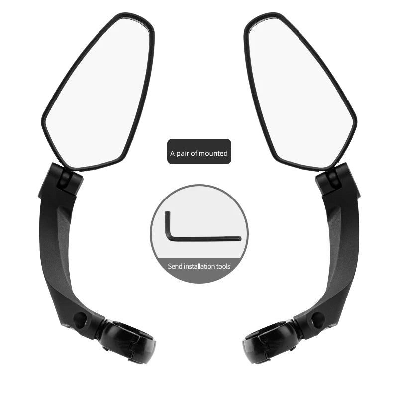 ROCKBROS Bike Mirror Handlebar Rear View Mirror Adjustable Wide Range Back Sight Reflector Cycling Mirrors Bicycle Accessories