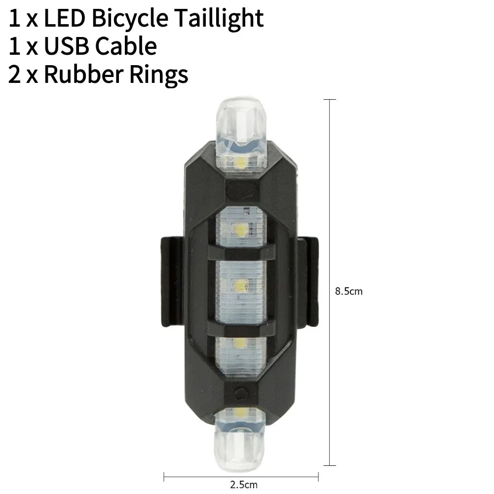 Bicycle Front & Rear Light Set Bicycle Head Light IPX4 Waterproof Bike LED Flashlight USB Rechargeable Cycling Accessories