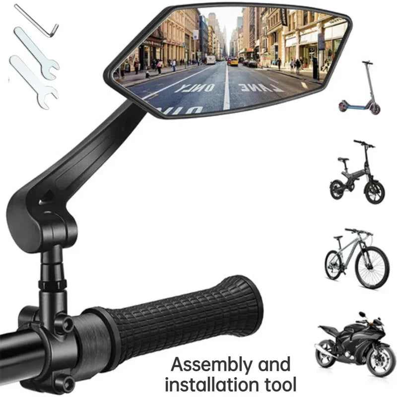 Rear View Mirror Reflector Adjustable Rotatable Handlebar Mirror Clear Rearview Electric Scooter Cycling Bicycle Accessory