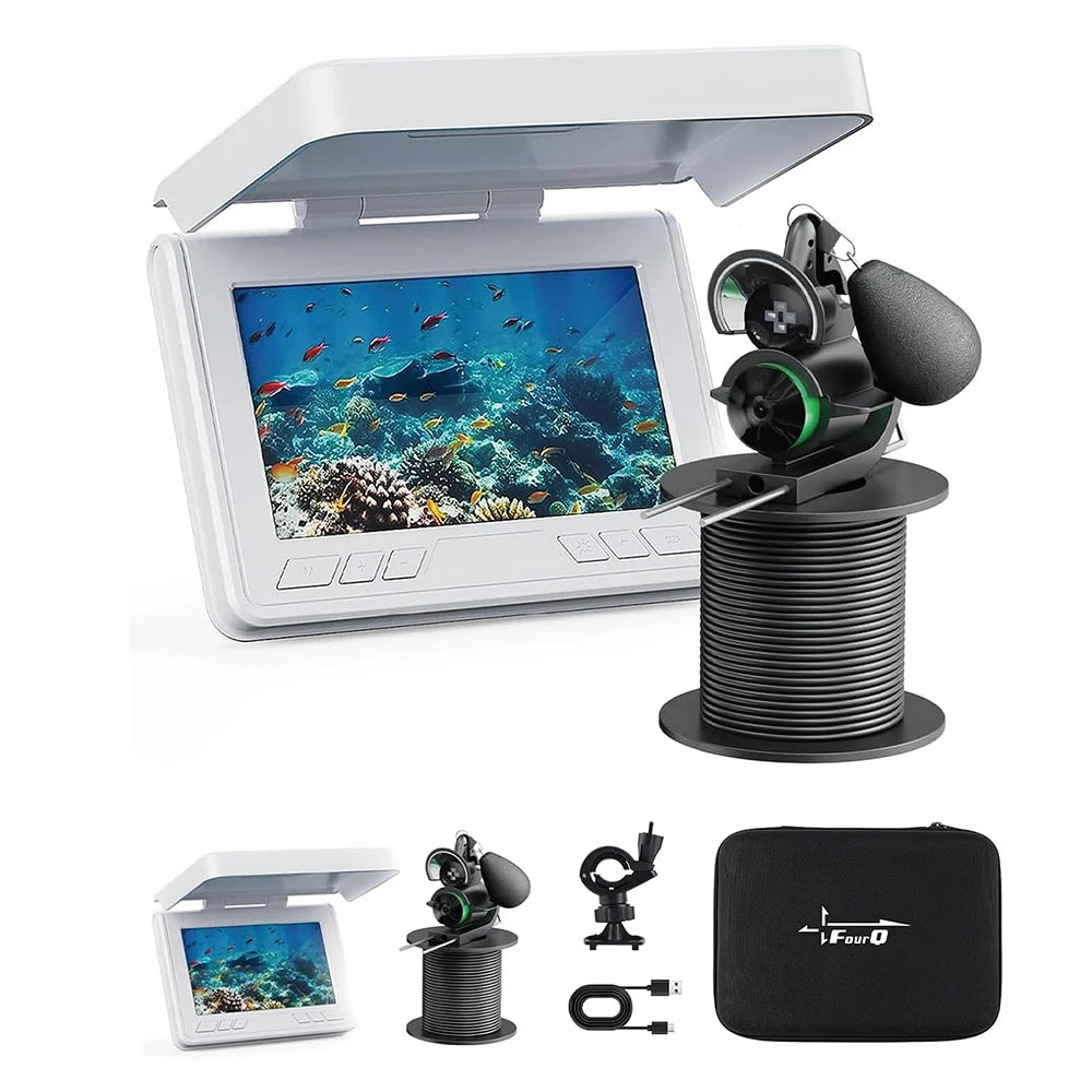 FourQ Underwater Fishing Camera,Fishing Camera Ice vexilar Fish find 4.3inch Hd LCD Display Underwater W/ 5000mah Li-Battery,65f