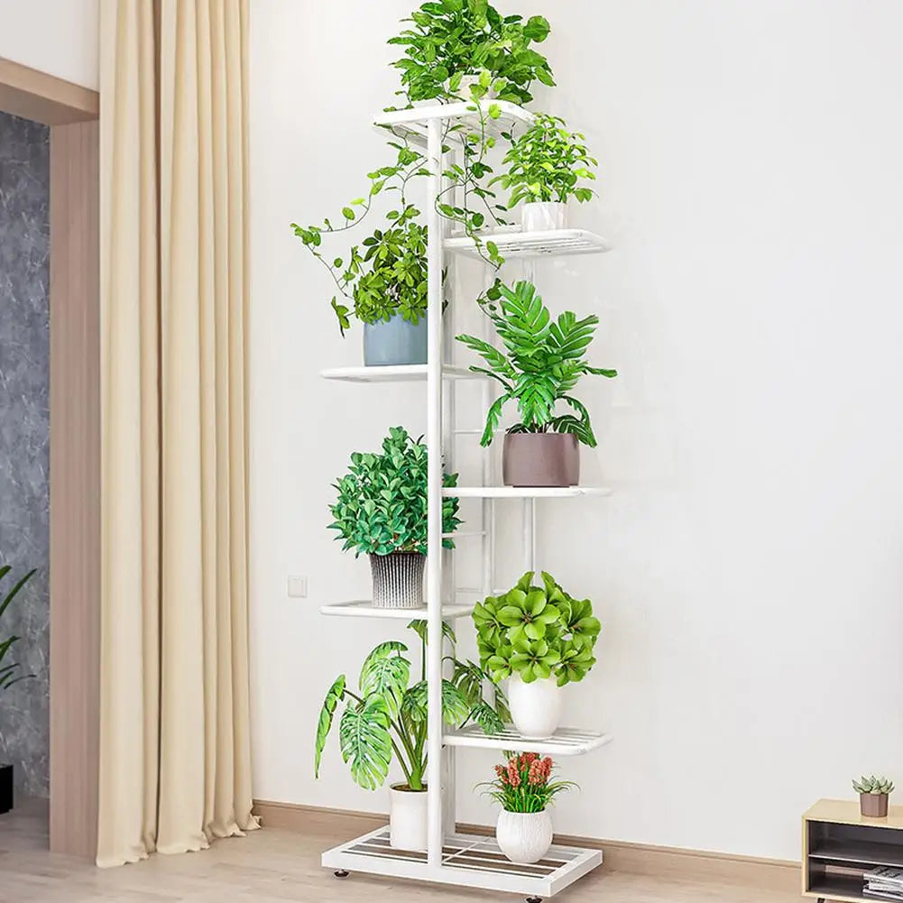 7/8 Tiers Garden Plant Stand, Metal Tiered Shelf Potted Plant Holder Flower Display Rack for Balcony Patio Indoor Outdoor Decor