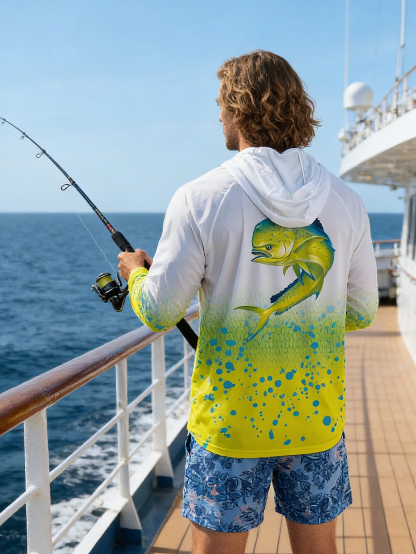 Fishing Hoodie Sailing Shirt Men Long Sleeve Sun Protection Jersey Surfing Camisa De Pesca Performance Fish Gear Beach Tops Wear