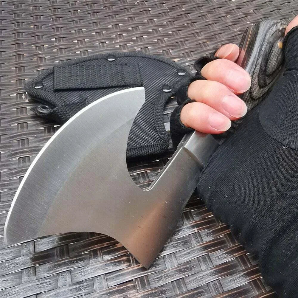8.7" SURVIVAL TOMAHAWK THROWING AXE GUT HOOK Combat Tactical Hunting Hatchet Ax