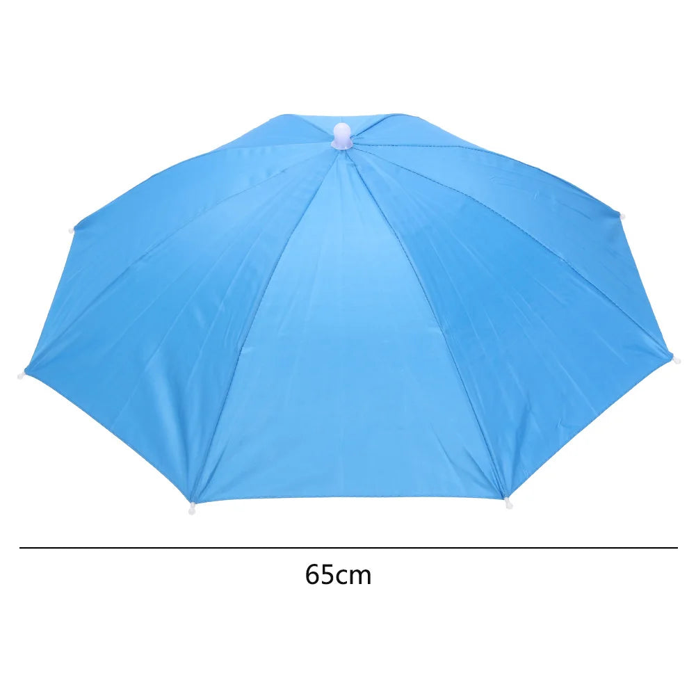 55/69/77/95cm Outdoor Fishing Caps Rain Umbrella Hat Foldable Fishing Sunshade Headwear Cap Waterproof Camping Beach Fishing Hat