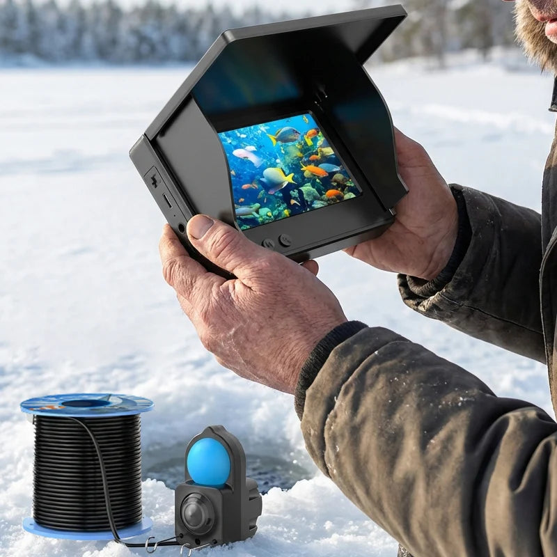 IP68 Waterproof Underwater Fishing Camera With MonitorPortable Fish Finder With Night Vision & Depth Finder For Ice, Lake, Sea
