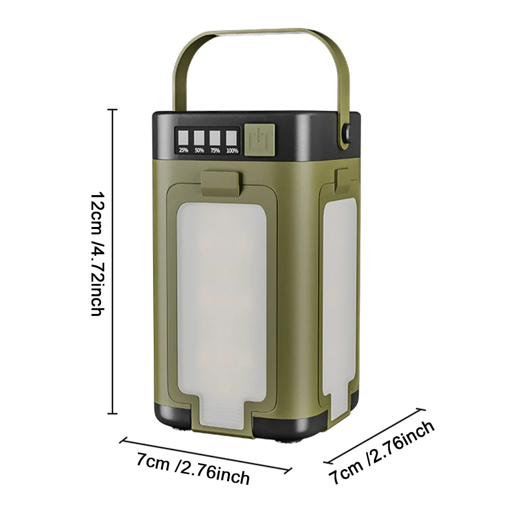 Rechargeable Lantern Power Bank Solar Camping Lantern Portable Flashlight LED Tent Light for Camping Hiking Fishing