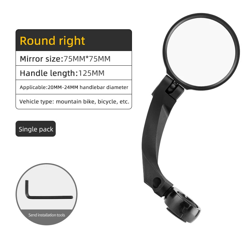 ROCKBROS Bike Mirror Handlebar Rear View Mirror Adjustable Wide Range Back Sight Reflector Cycling Mirrors Bicycle Accessories