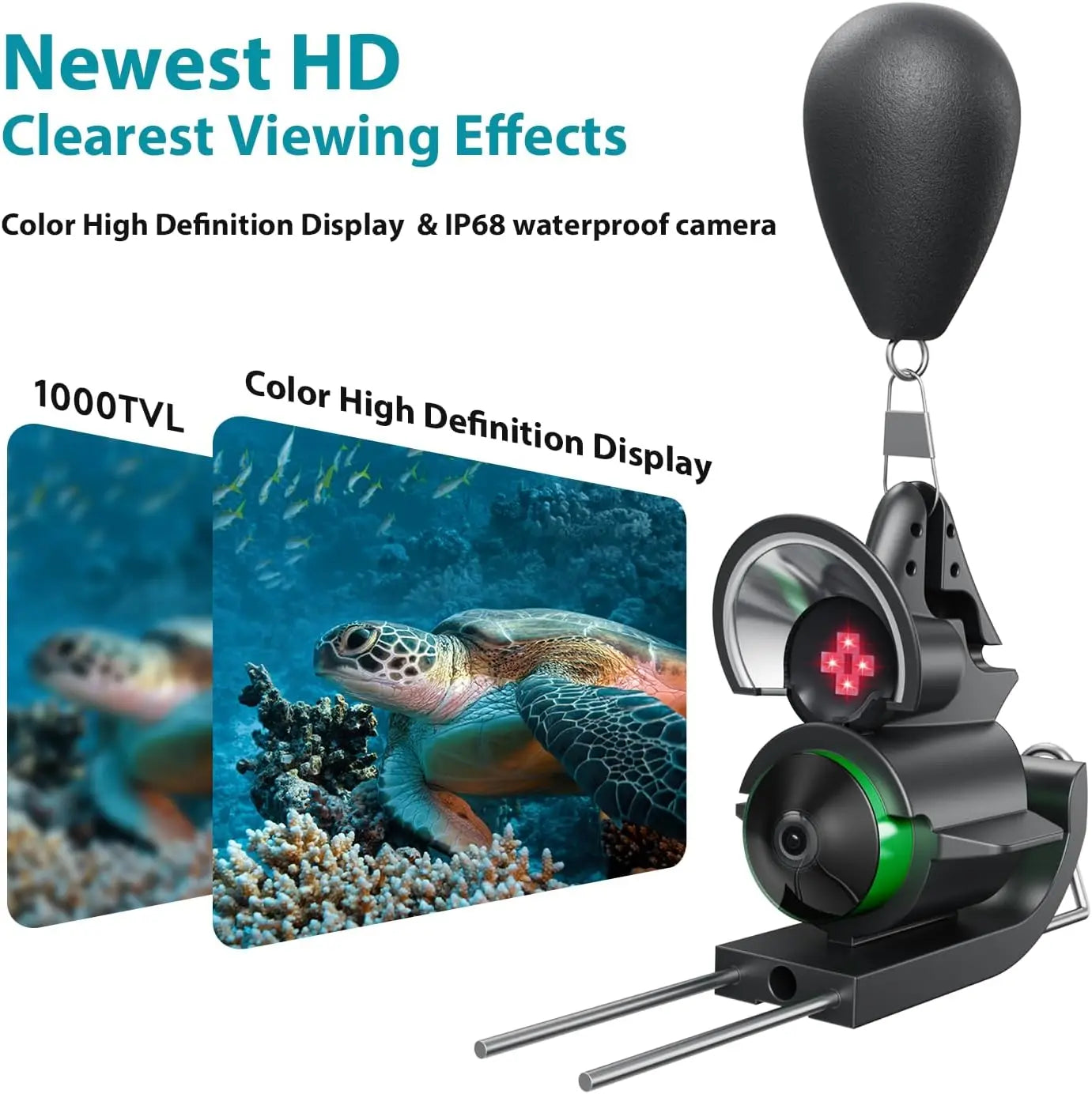 FourQ Underwater Fishing Camera,Fishing Camera Ice vexilar Fish find 5nch Hd LCD Display Underwater W/ 10000mah Li-Battery,100ft