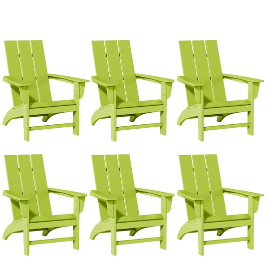 Poly Lumber Adirondack Chairs Set of 6, All-Weather Resistant Outdoor Patio Chairs, Look Like Wood, Pre-Assembled, Customized