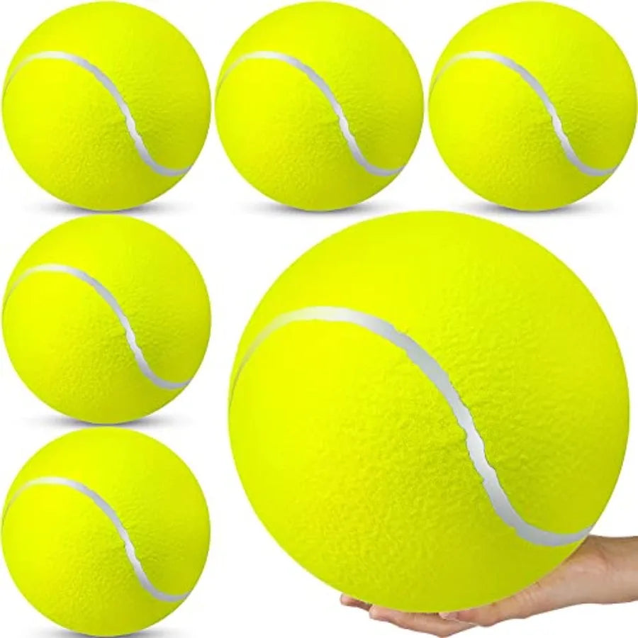 6 Pieces Large Giant Tennis Ball for Dogs 9.5'' Inflatable Large Dog Toy Balls for Indoor Outdoor Training Playing Sports Fluor
