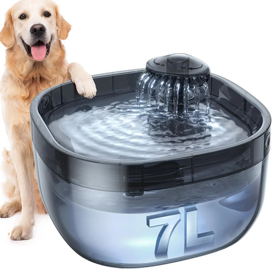 7L Large Dog Water Fountain with Ultra Quiet Pump, 3 Filters for Multiple Pets
